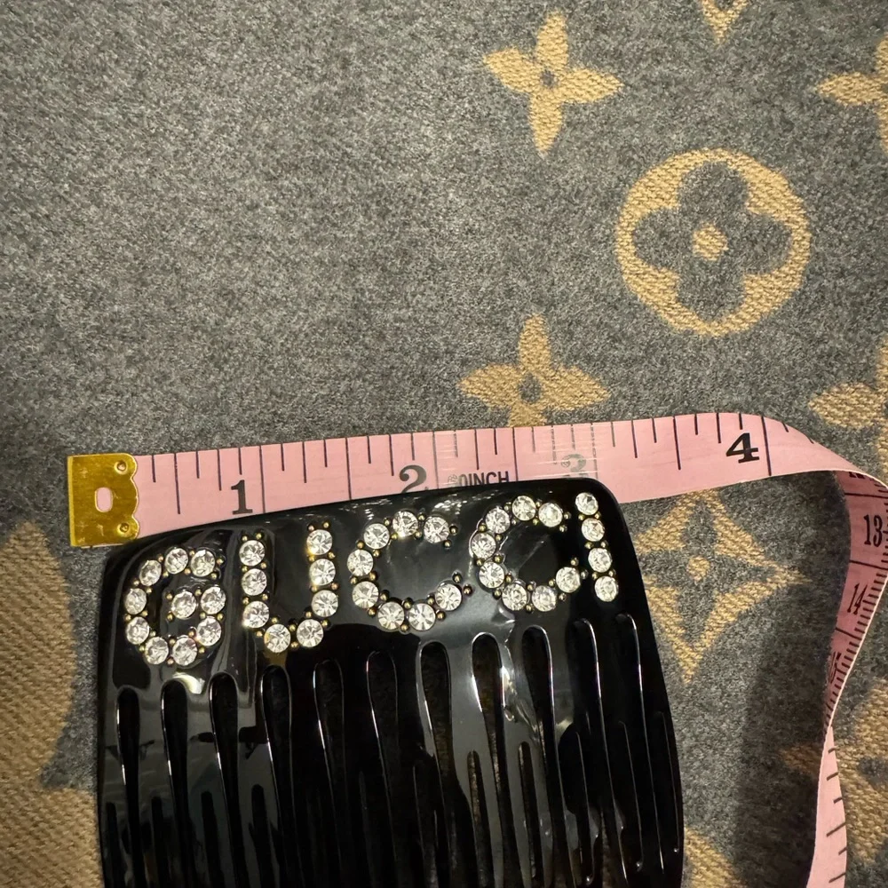 Gucci Black Hair Comb with Crystal Accents